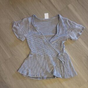 Striped Wrap Top